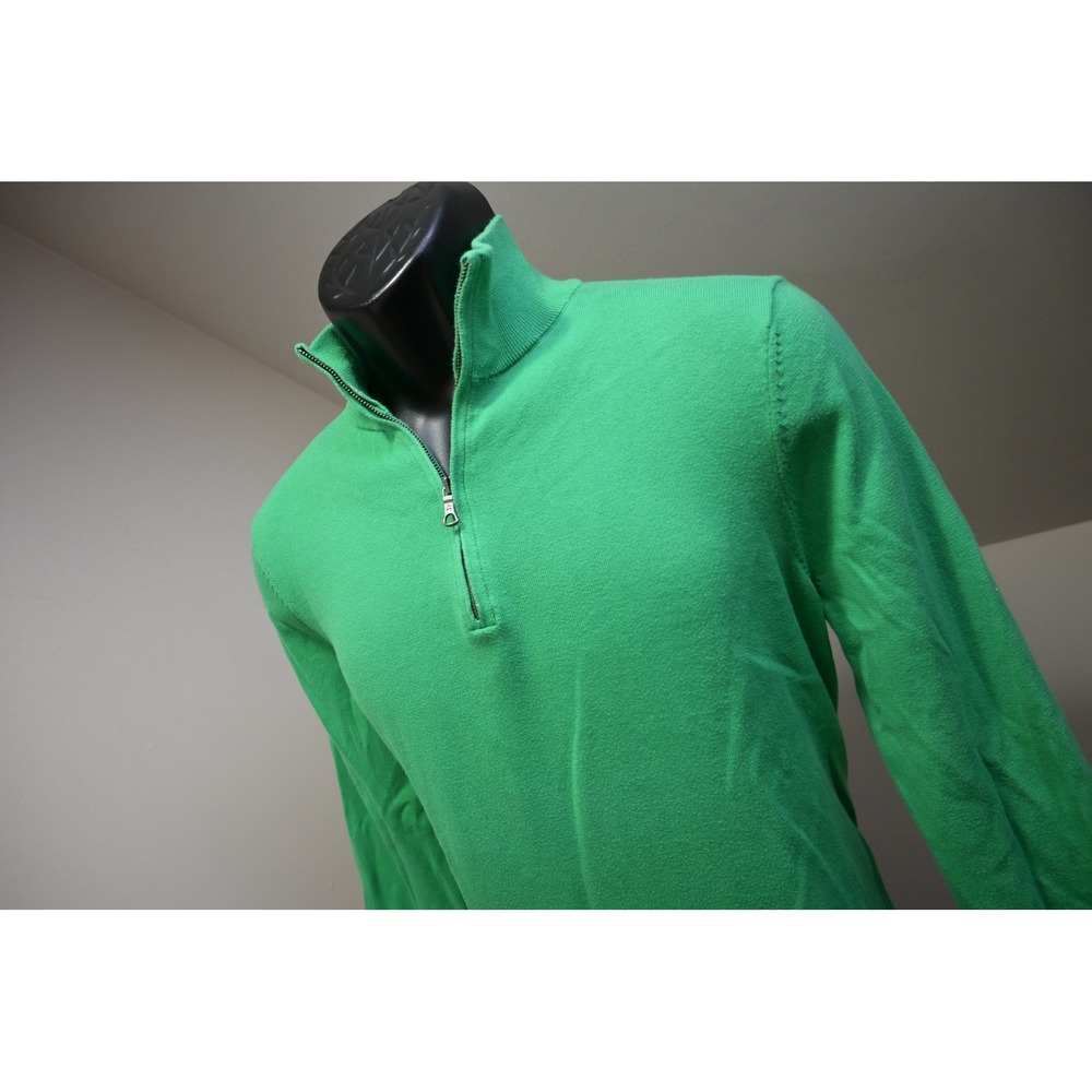 Brooks Brothers 1/4 Zip Sweater Mens Small Green Supima Cotton Excellent